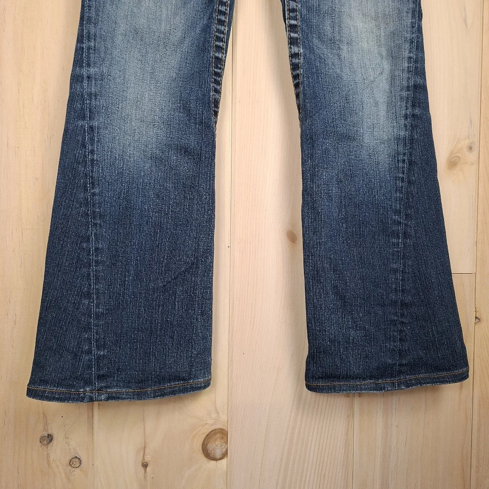 Vintage True Religion Women's Joey Twist Seam Flare Jeans Flap Pocket Sz 28 - Picture 7 of 14